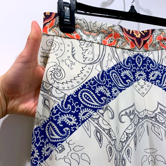 NWT Etro Patchwork printed silk wide-leg Italian made trousers Sz 42 - Picture 13 of 16